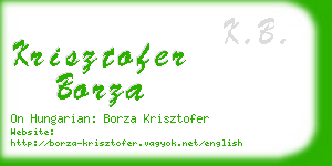 krisztofer borza business card